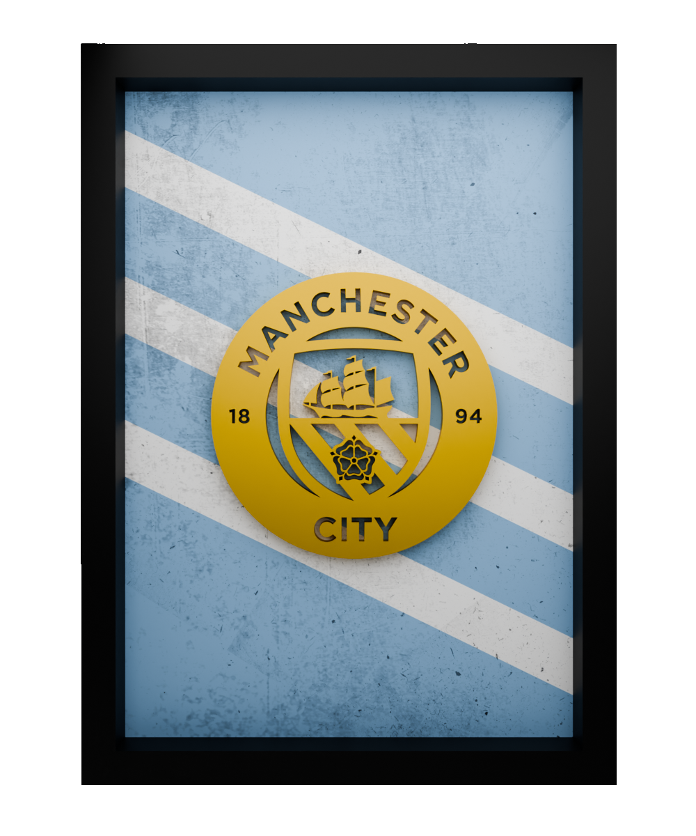 Man City Frame WIth 3D-printed Logo
