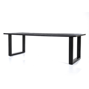 Black Dining Table Mango Massive Old Wood (300x100cm) by Eleonora