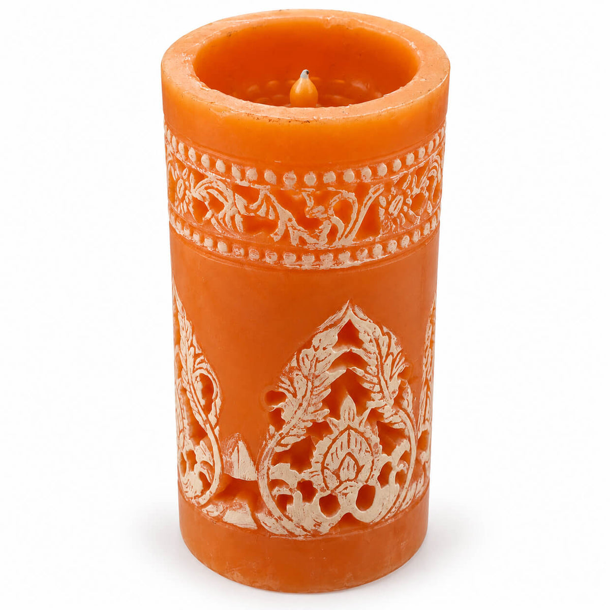 Migros Charme Carved Orange LED Candle