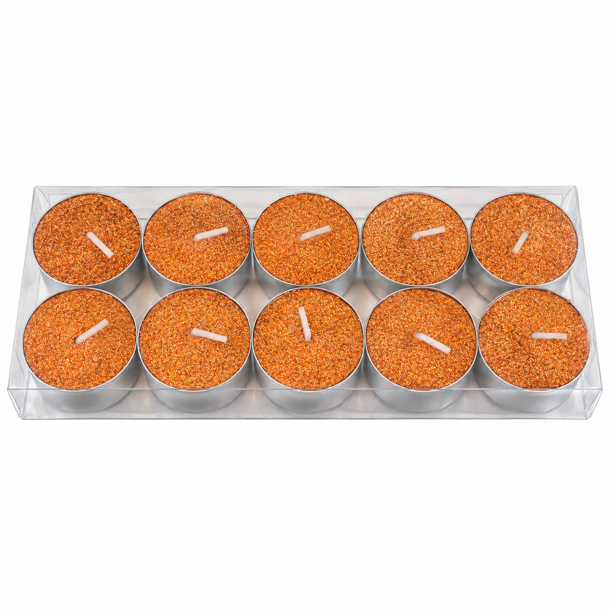 Copper Glitter Tealight Candles - Set of 10
