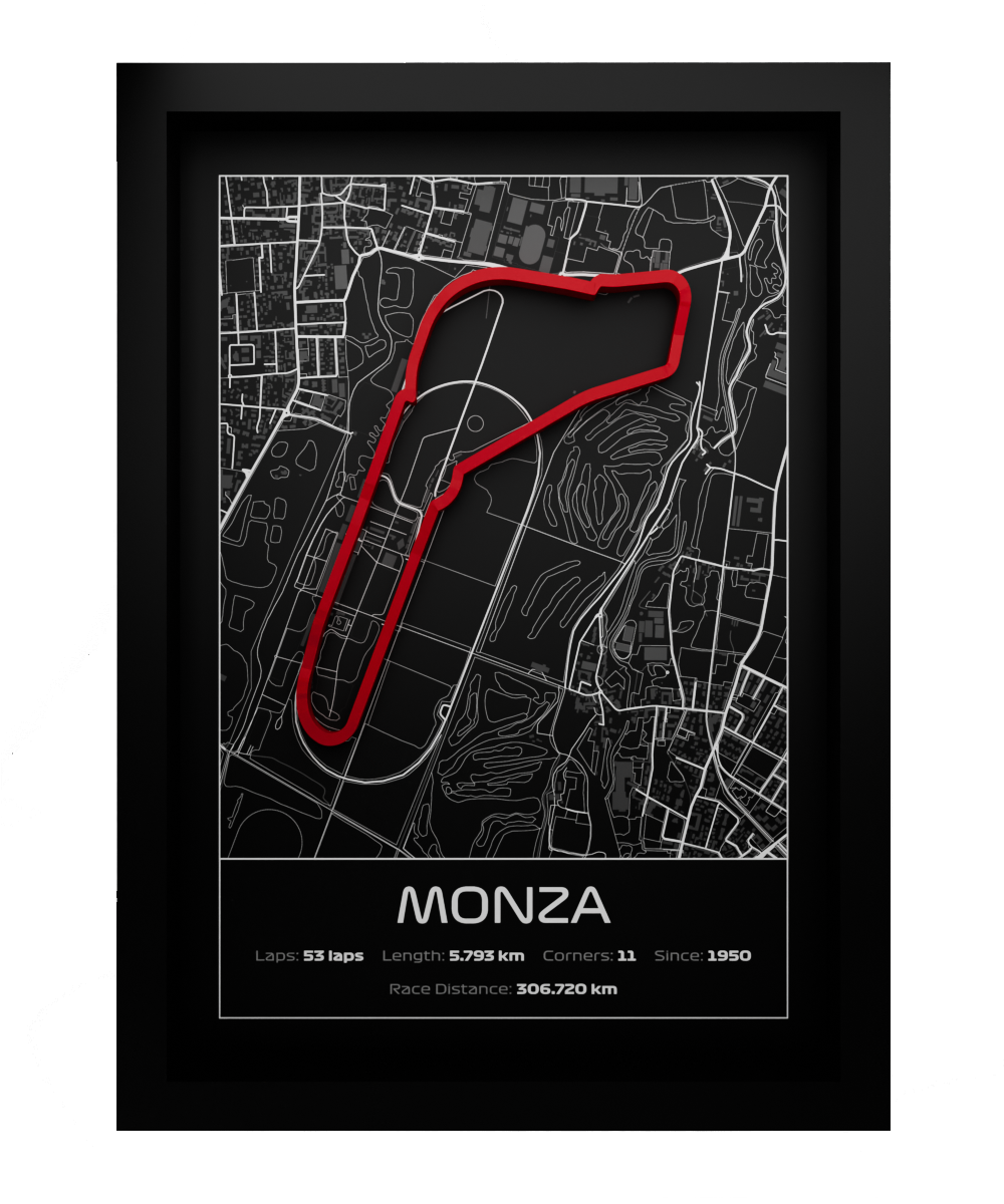 Autodromo Nazionale Monza Frame WIth 3D-printed track