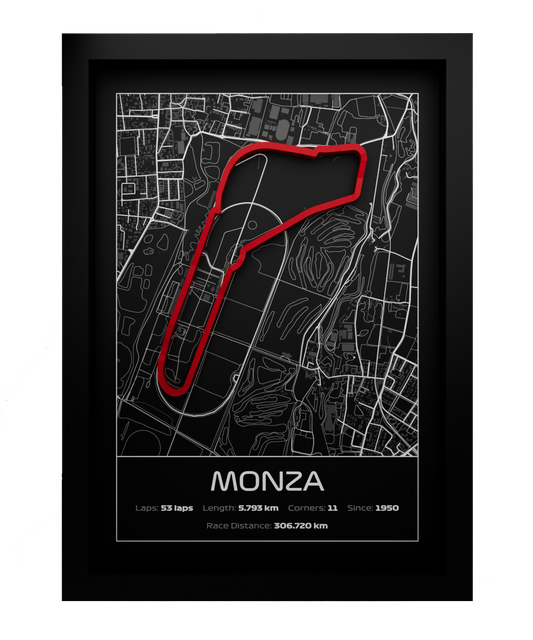 Autodromo Nazionale Monza Frame WIth 3D-printed track