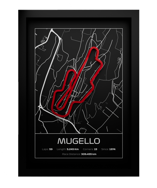 L'autodromo del Mugello Frame WIth 3D-printed track