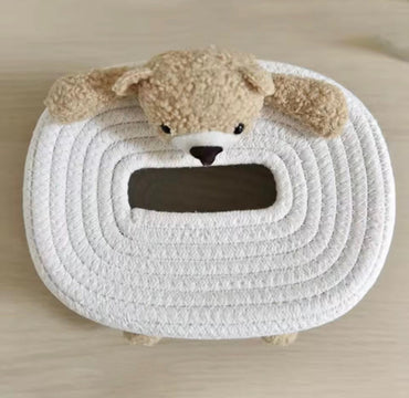 Teddy Bear Woven Tissue Box Holder