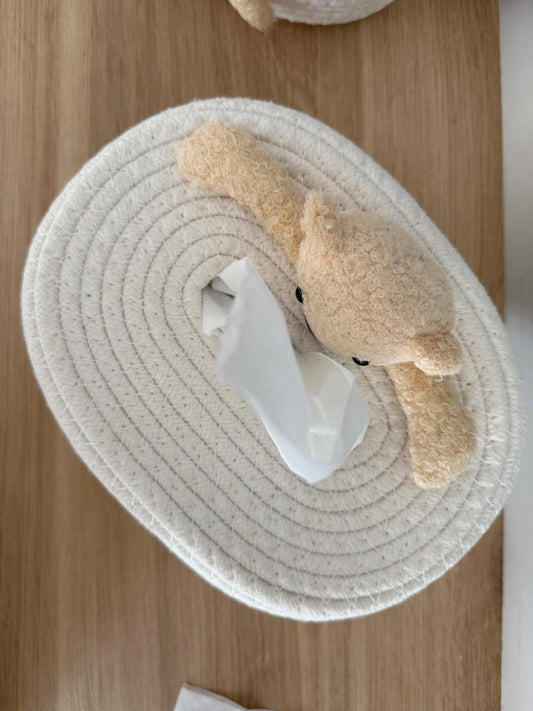 Teddy Bear Woven Tissue Box Holder