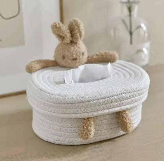 Bunny Woven Tissue Box Holder