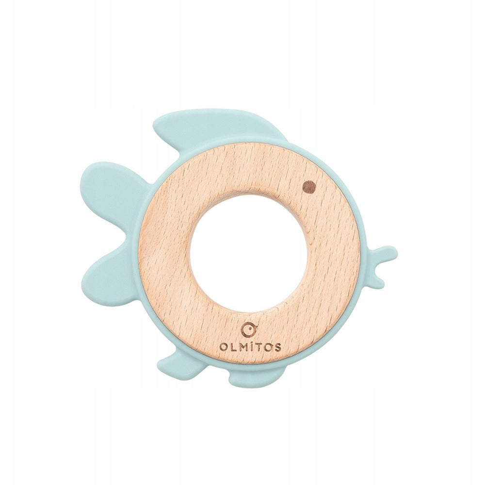 Silicone and Beech Wood Fish Teether