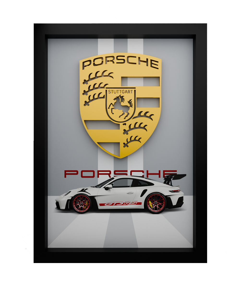 Porsche Frame WIth 3D-printed Logo