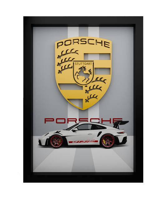 Porsche Frame WIth 3D-printed Logo