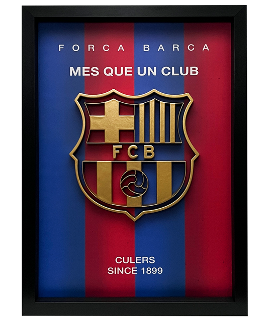 Més Que Un Club Frame WIth 3D-printed Logo