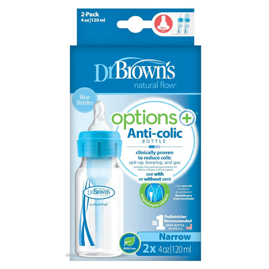 Options+ Anti-Colic Narrow Baby Bottles 120ml