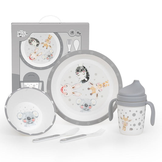 Jungle Grey Kids Dinner Set