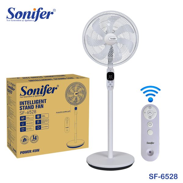 Sonifer SF-6528, 7-Blade Stand Fan With Remote Digital Screen