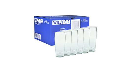 set of 6 glasses 0.2L calibrated by Van Well