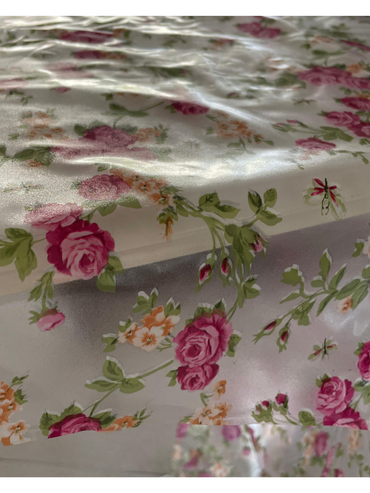 Plastic Transparent Tablecloth with flowers – 110×140 cm