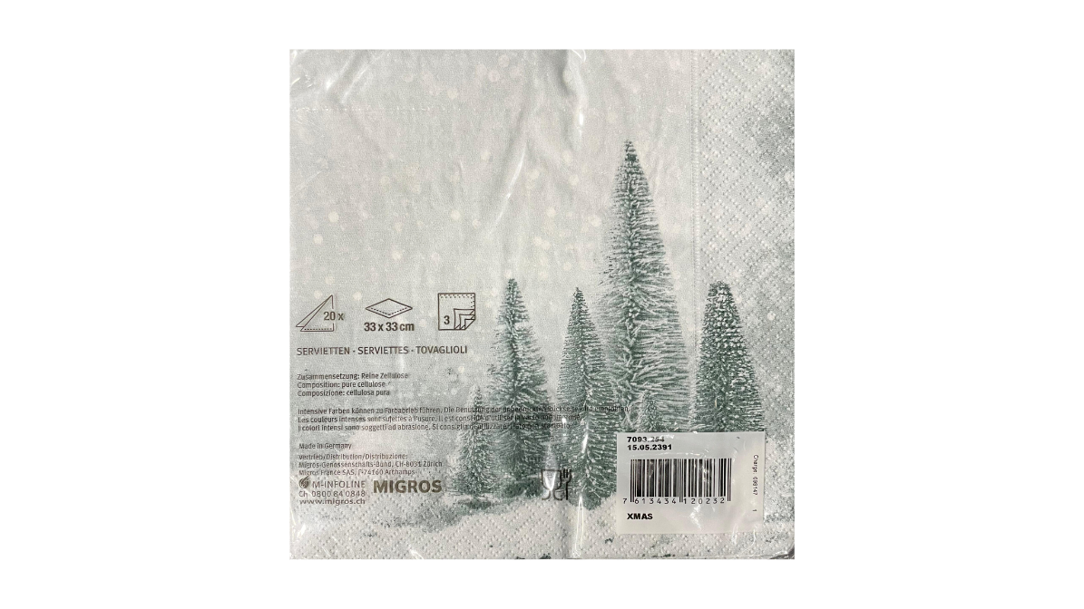 Christmas Napkins Light Green Christmas Tree