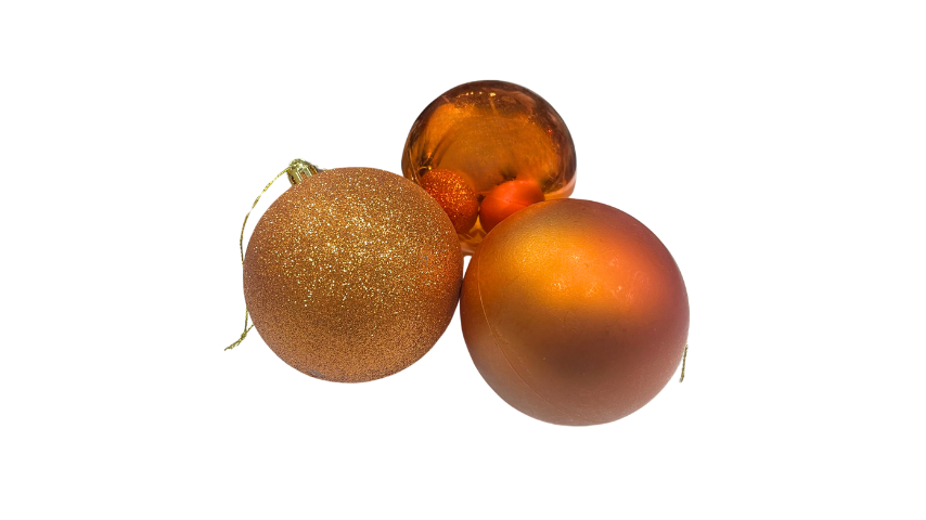 6 Pcs Orange Christmas Ornaments