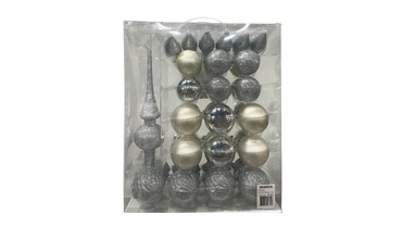 39 Pcs Silver Christmas Ornaments