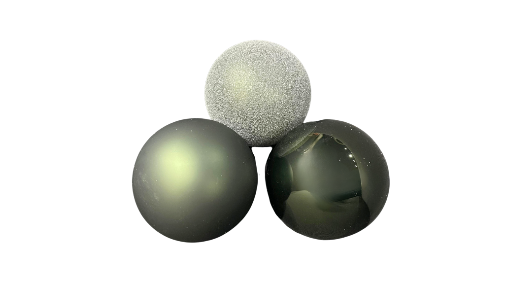 Set of 3 Dark Green Christmas Ornaments