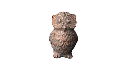 Ceramic Owl Christmas Decoration Rose Gold