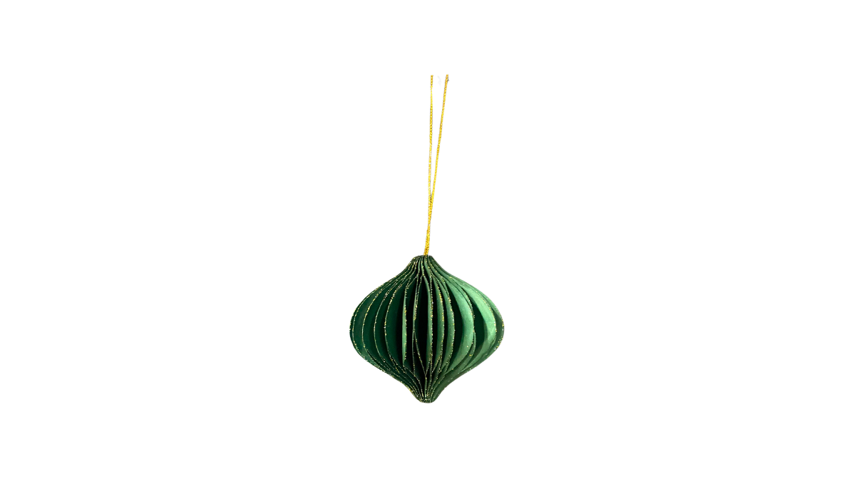 Christmas Tree Ornaments Lozenge Shaped Set of 4 - Green