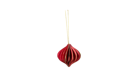 Christmas Tree Ornaments Lozenge Shaped Set of 4 - Hot Red
