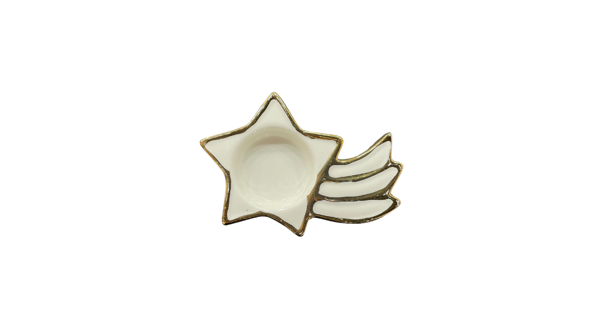 Holiday Elegance-Porcelain Christmas Shooting Star Candle Holder