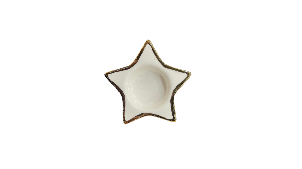 Holiday Elegance-Porcelain Christmas Star Candle Holder