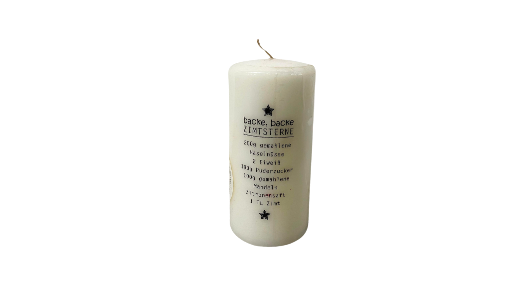 White Christmas Candle with Christmas Cookies Instructions