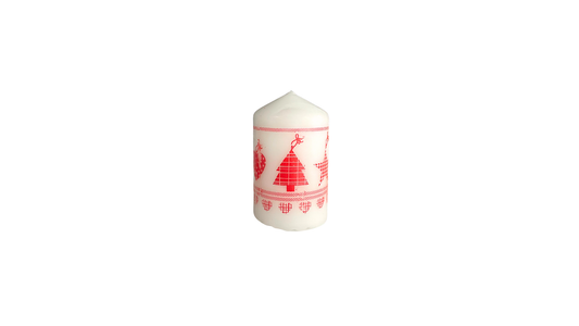 Small Christmas Candle with Festive Pattern