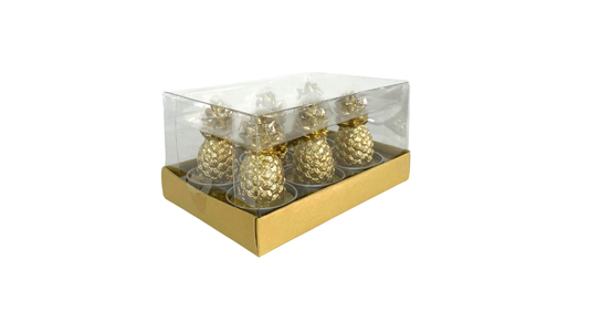 Set of 6 Christmas Candles Small Pineapple