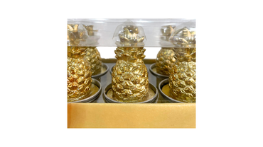 Set of 6 Christmas Candles Small Pineapple