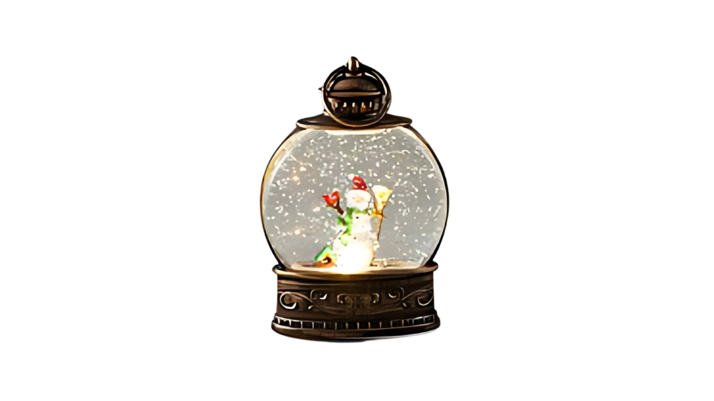 Lantern Winter sScene Snowman