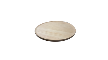 Circular wooden tray