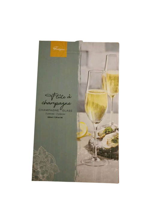 Set of 2 Champagne Crystalline Glasses "220ml" by Fontignac