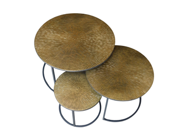 Houten Metal Side Table (Brass Gold) – set of 3 pieces by Mysons