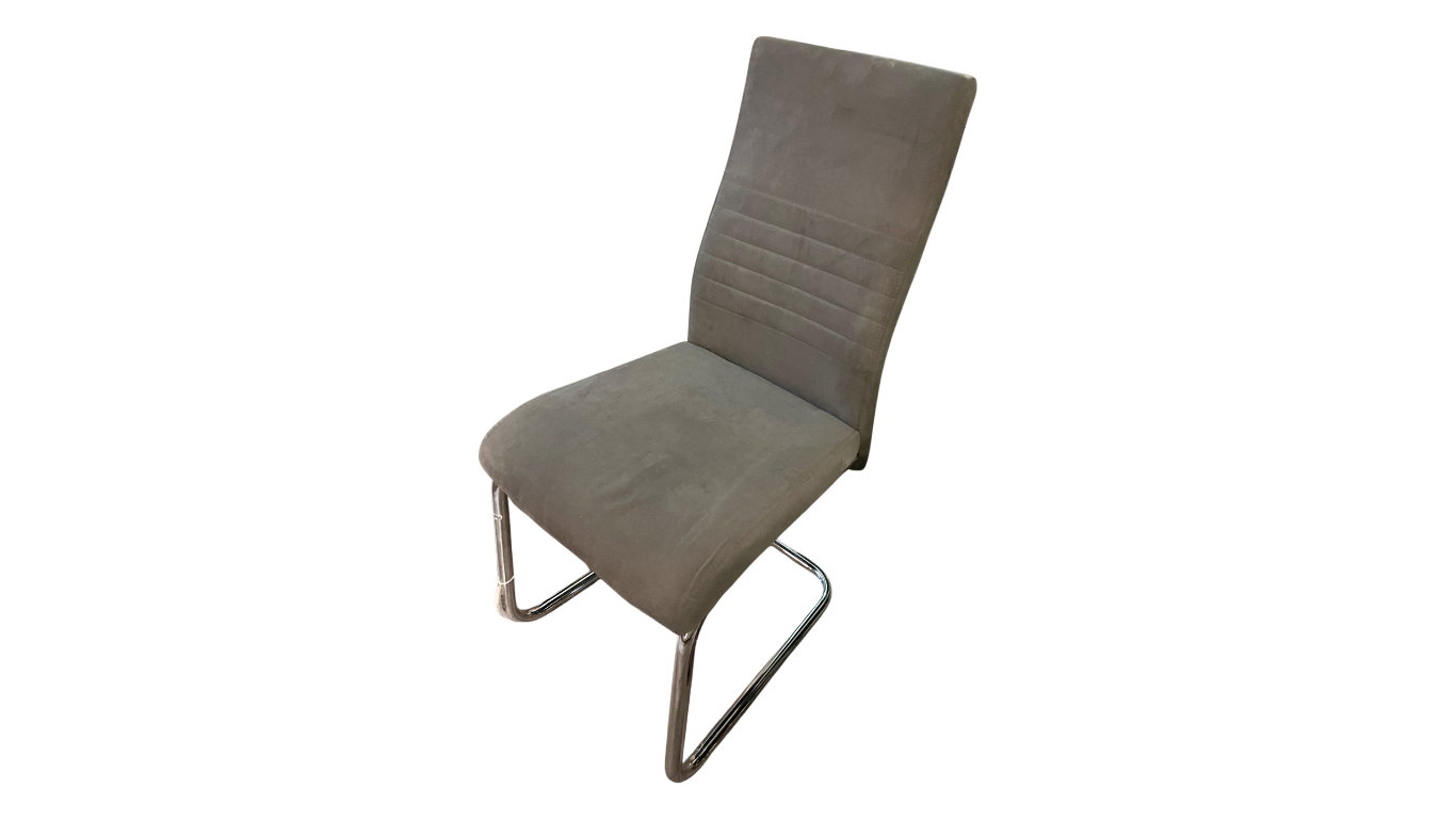 Brown Dining Chair with Chrome Legs(displayed)