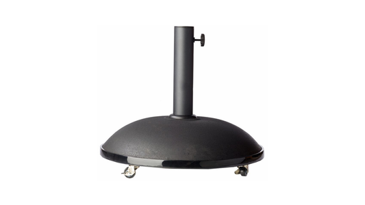 London Base Concrete Black Round Parasol Base with Wheels