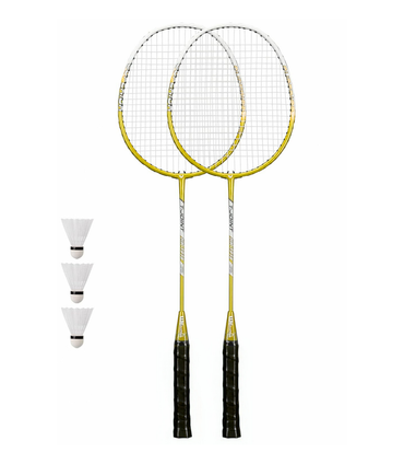 Set of 2 Badminton Rackets and 3 Shuttlecocks