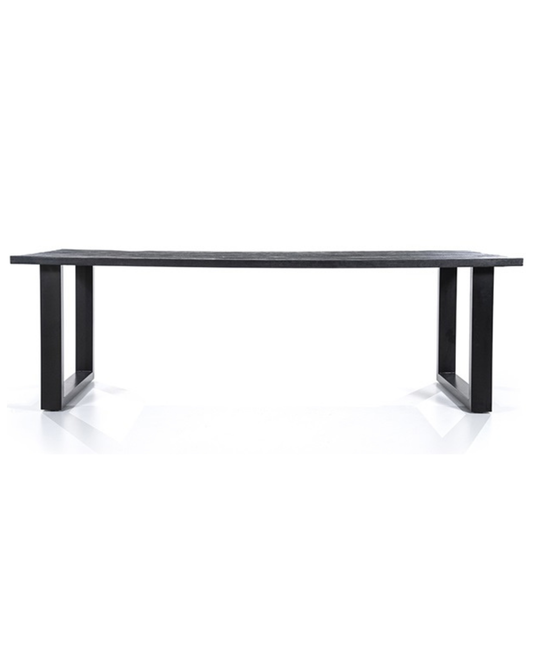 Black Dining Table Mango Massive Old Wood (300x100cm) by Eleonora