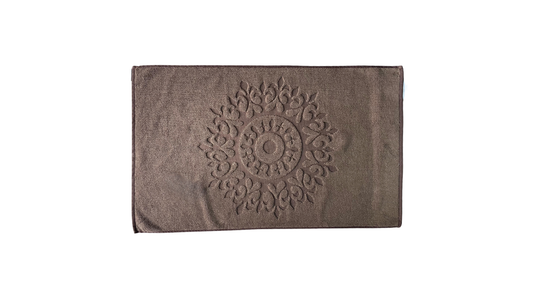 Brown Towel Rug with Print by Aquanova 60x100cm
