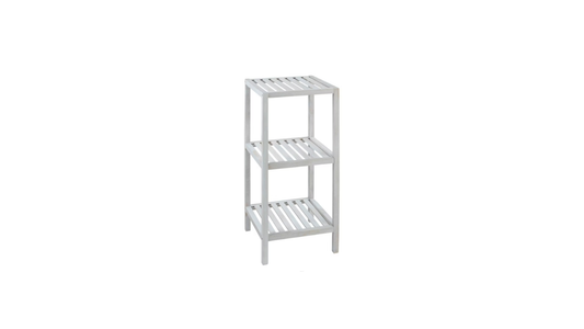 White bathroom shelf Norway – 3-tier – Solid Walnut By Wenko.de