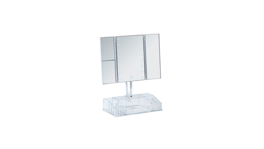 LED standing mirror with organizer Mod. Fanano illuminated mirror (By Wenko)