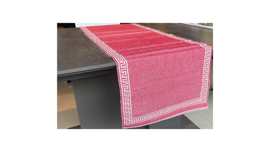 Table Runner Red and White