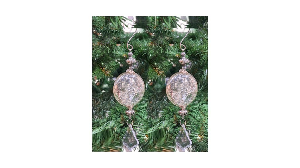 Set of 2 Glass Christmas Ornaments
