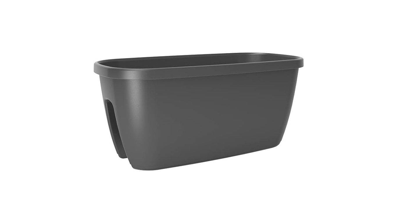 Emsa Poetic Railing Pot for Balcony - self-watering system - Granite -517468