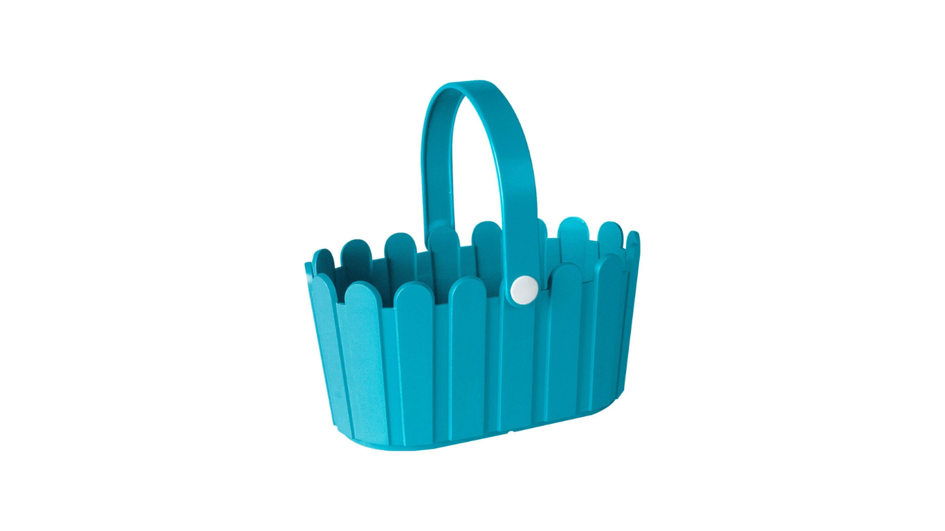 Emsa 513927 Flower Pot- basket, country House Style- 28 x 18 cm -Turquoise