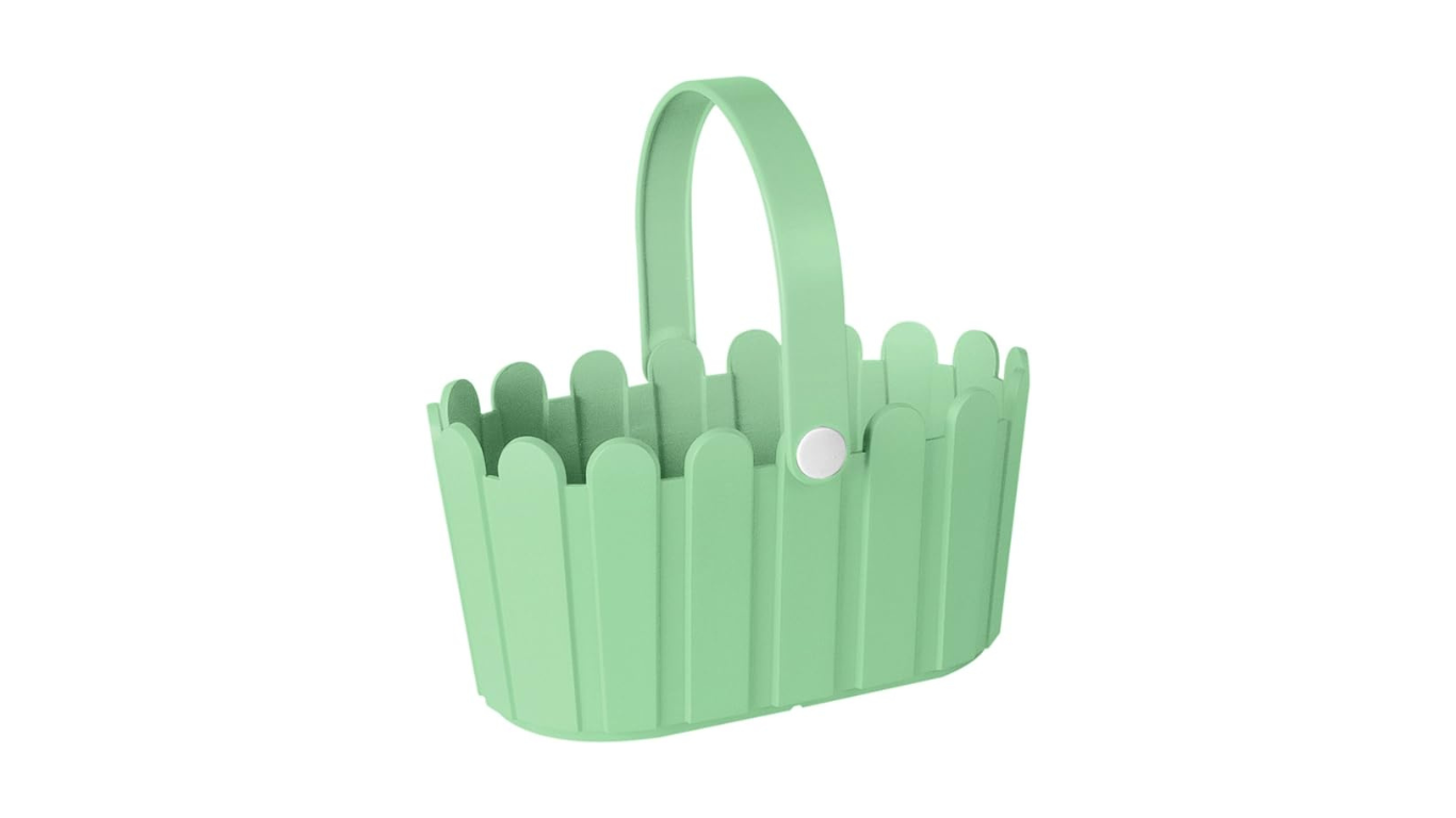 Emsa 517511 Flower Pot- basket, country House Style- 28 x 18 cm - white-Green