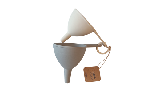 Point-Virgule-Bamboo Fiber Set of 2 Funnels Cement Grey & Off-White
