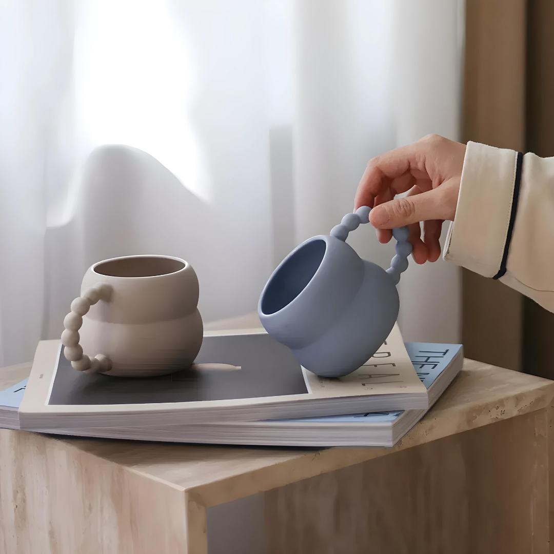 Purity frosted cute unique Matte coffee mug 250ML (Beige)